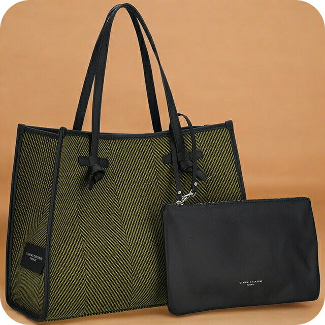 ジャンニキアリーニ トートバッグ レディース ブランド GIANNI CHIARINI BS 6850 SPIGA グリーン/ブラック