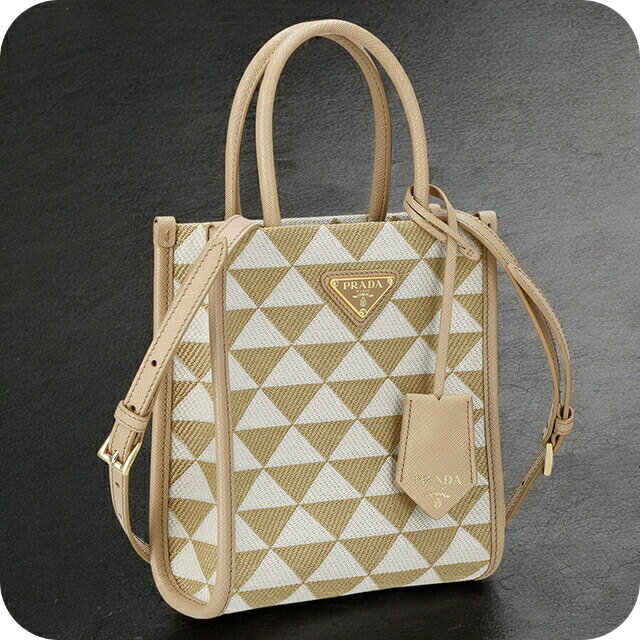 プラダ ハンドバッグ レディース ブランド PRADA 1BA355 ベージュ/ホワイト