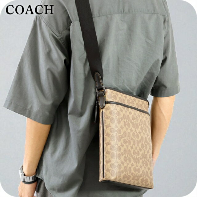 COACH - コーチ ショルダーバッグ メッセンジャーバッグ メンズ アウトレット ブランド COACH CW227 QBNRX ライトブラウン/ブラック 斜めがけ 高級 おしゃれ プレゼント 男性 実用的 かっこいい