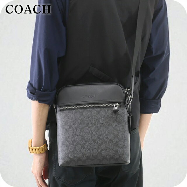✨美品✨Coach コーチ ストライプ サコッシュ メンズ ショルダーバッグ 黒 COACH（コーチ） バッグ メンズ ショルダーバッグ アウトレット レザー