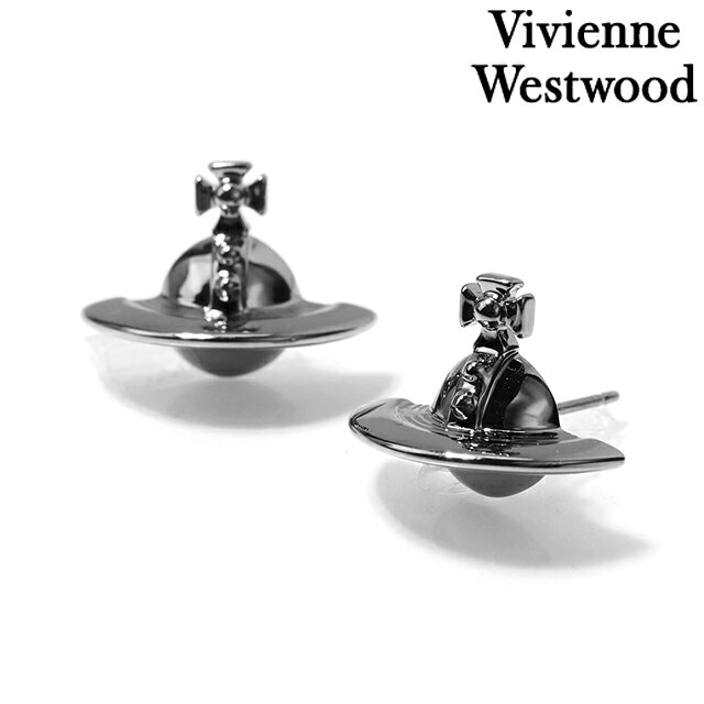 ヴィヴィアン ウエストウッド ピアス レディース ブランド Vivienne Westwood ロゴ スタッド 両耳用 62010038-S001 ガンメタル アクセサリー ビビアン