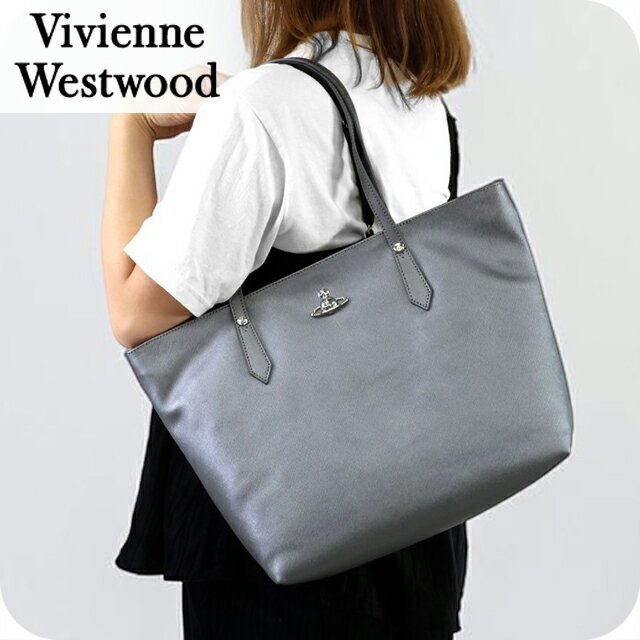 Rakuten - ヴィヴィアン ウエストウッド トートバッグ レディース ブランド Vivienne Westwood 4D010002U L008V P401 グレー ビビアン 軽量 手提げ 高級 おしゃれ プレゼント 女性 実用的 かわいい
