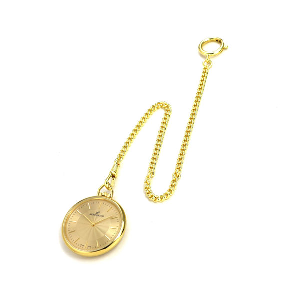 ＼さらに+9倍／ アエロウォッチ 懐中時計 オープンフェイス 05822 JA01 AEROWATCH ゴールド プレゼント ギフト