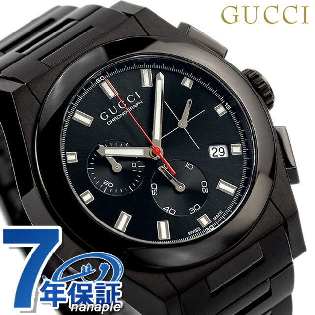 グッチ 腕時計（メンズ） 【クロス付】 グッチ 時計 メンズ GUCCI 腕時計 パンテオン クロノグラフ オールブラック YA115237 父の日 プレゼント 実用的
