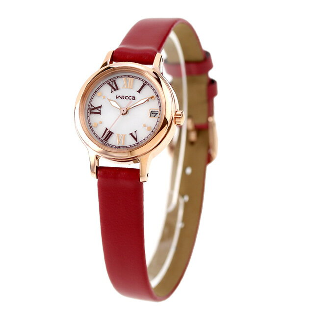 シチズン ウィッカ ソーラーテック 腕時計 ブランド レディース CITIZEN wicca KH4-963-14 アナログ ホワイト レッド 白