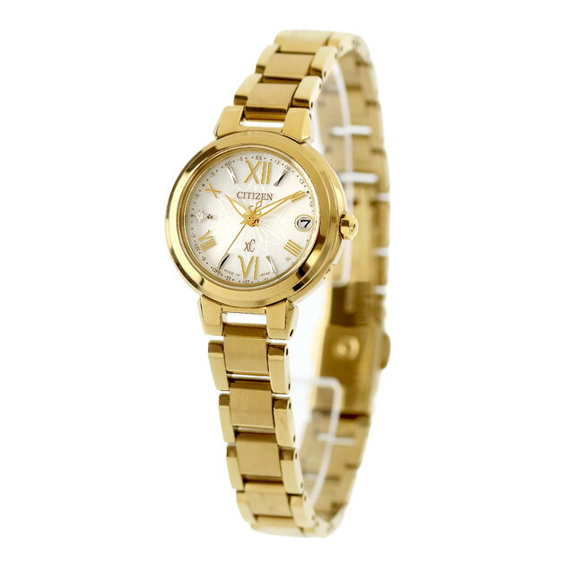 Infinitownのシチズン クロスシー basic collection Happy Flight エコドライブ電波 腕時計 ブランド レディース 数量限定 ダイヤモンド 電波ソーラー CITIZEN xC ES9433-56A アナログ シルバー ゴールド 日本製 おしゃれ 防水 軽い 華奢 かわいい プレゼント 女性 実用的｜アングル2