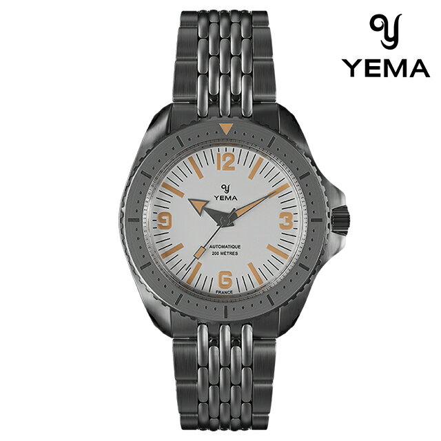 SWATCH - イエマ ダイバー2025 自動巻き 腕時計 ブランド メンズ YEMA YDIV25-BMS アナログ ホワイト 白 フランス製 おしゃれ 防水 プレゼント 男性 実用的