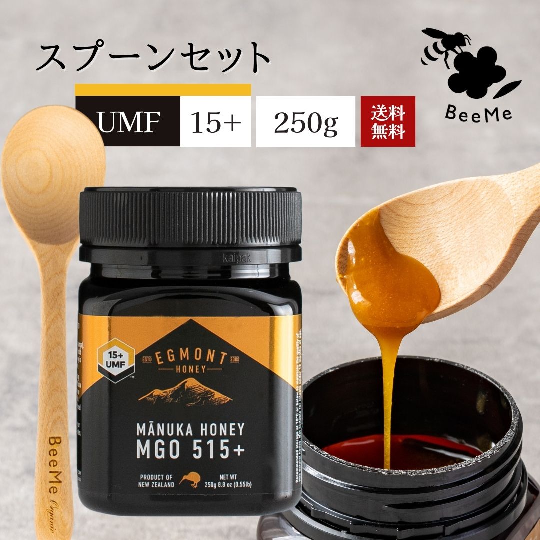 【送料無料】マヌカハニー UMF10 250g マヌカハニー専用スプーンセット【ギフトセット】★エグモントハニー社★ニュージーランド産の無添加 無農薬 蜂蜜 100％天然（はちみつ ハチミツ）巣蜜 蜂の巣 ハチミツ 蜂 ハニー ギフト