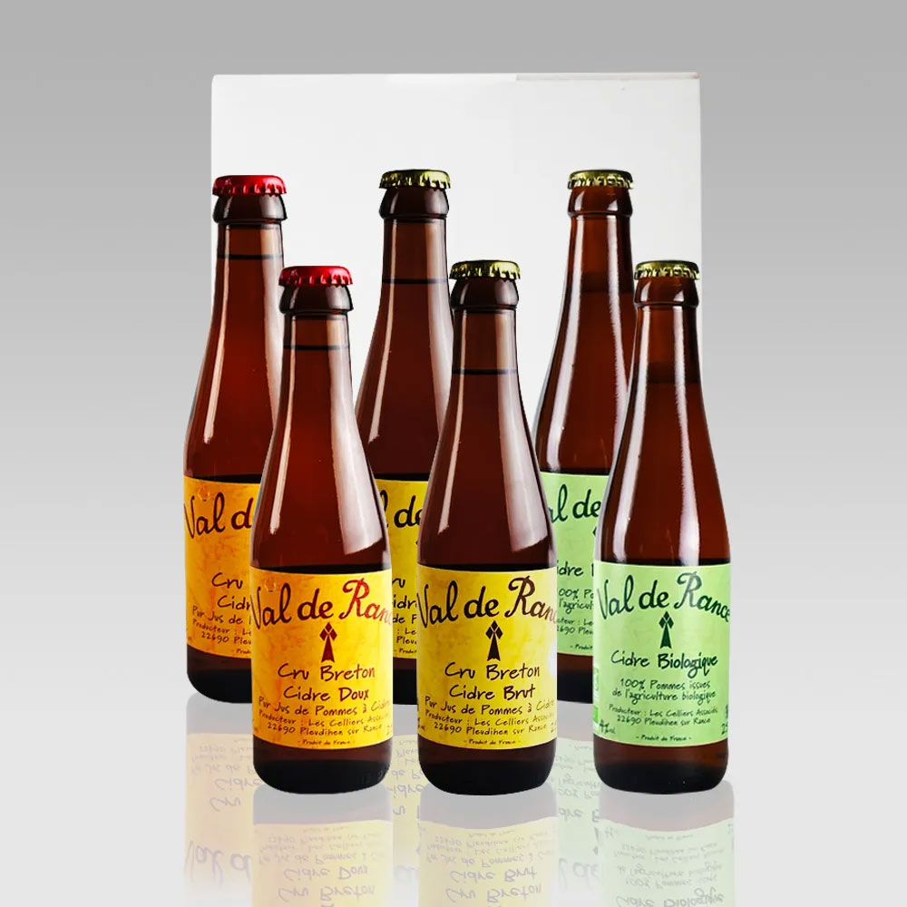 フランス産シードルギフトセット シードル・ヴァルドランス250ml 甘口・辛口・中辛口 3種 6本 飲み比べセット アルコール分 2～6% ブルターニュ産 りんご100% ｜あす楽発送
