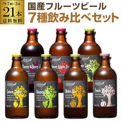 【エントリーP10倍 11/20 20時〜11/26】北海道麦酒醸造 クラフトビール 300ml 瓶 7種×3本 21本セット送料無料 ギフト プレゼント 飲み...