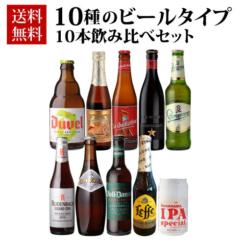 送料無料 10種のビールタイプ飲み比べセット 飲み比べ 詰め合わせ 10本 海外ビール 輸入ビール 長Sのサムネイル