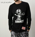 STUD MUFFIN スタッドマフィン ロンT 3D KURTプリント 長袖 Tシャツ カットソー メンズ トップス ブラック 414-02663 あす楽対応