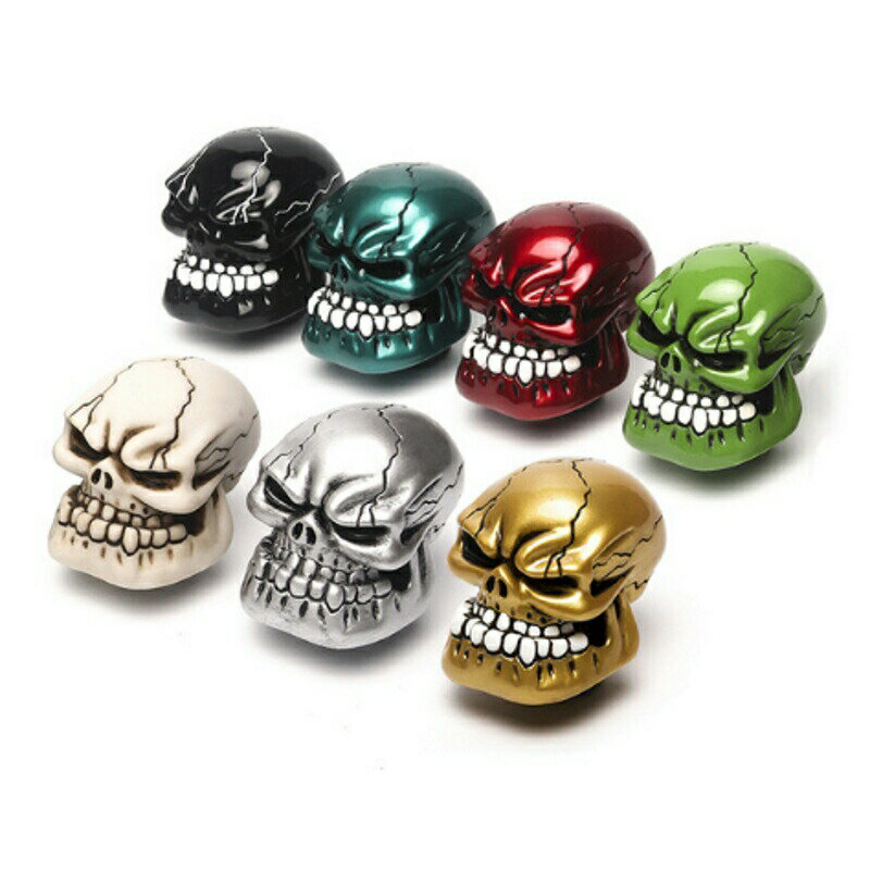 ドクロ シフトノブ 汎用 アダプター付き 全7色 送料無料 MT AT スカル 骸骨 おもしろ トラック トヨタ ニッサン スズキ ホンダ スバル 三菱【カー用...