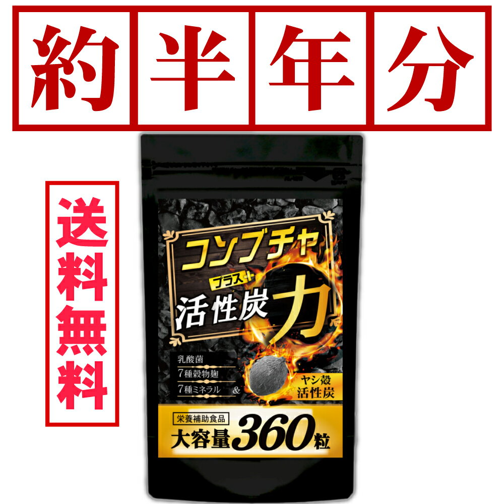 乳酸菌 チャコール ミネラル サプリメント コンブチャPLUS活性炭の力(大容量約6ヵ月分/360粒)【メール便送料無料】