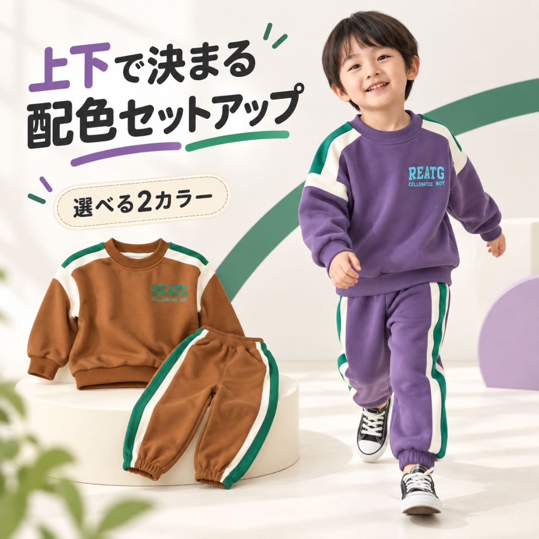 セットアップ 上下セット ツーピース 2点セット トップス スウェット トレーナー 長袖 クルーネック ボトムス ロング…