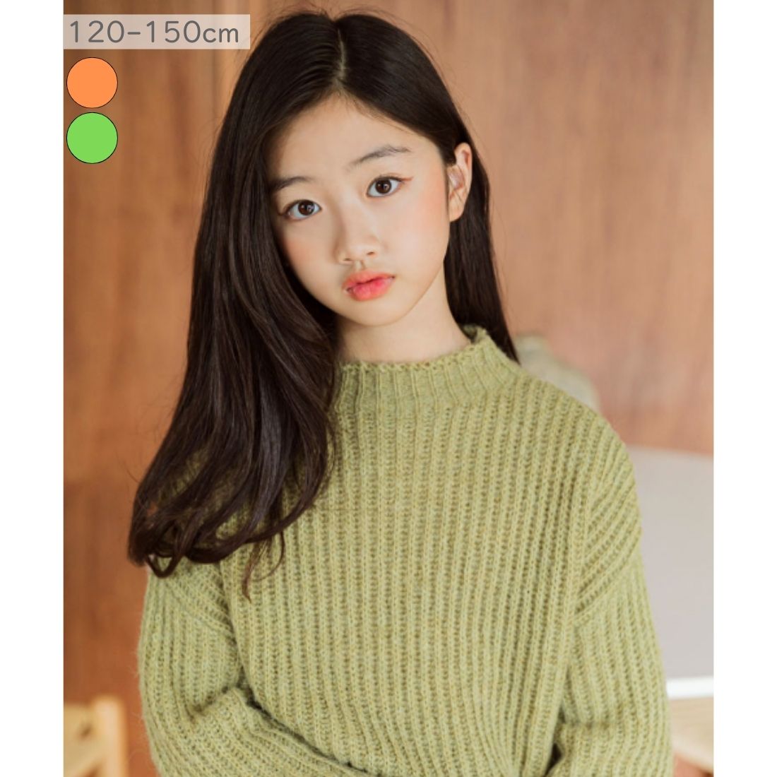 Crew Neck - 【レビューで選べる豪華ノベルティ！】MINIROI ルーズ袖 長袖 ニット セーター キッズ 女の子 ガールズ 春 秋 冬 かわいい カジュアル おしゃれ トップス 萌え袖 韓国子供服 120cm 130cm 140cm 150cm_ad-946wn_[cp30]