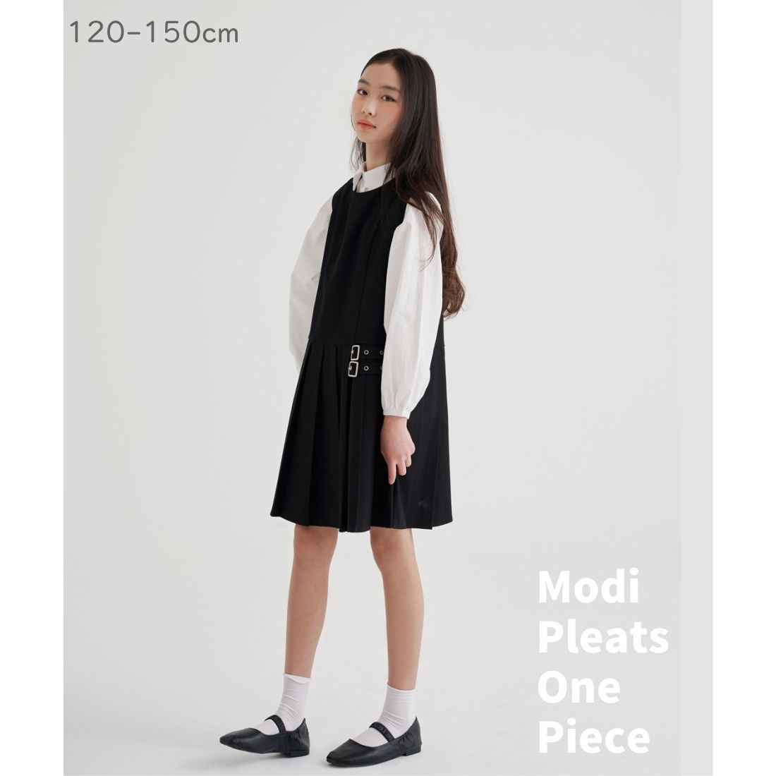 Rakuten - 【レビューで選べる豪華ノベルティ！】MINIIROI バックルワンポイント ノースリーブ ワンピース レイヤード 女の子 ガールズ カジュアル オールシーズン かわいい 韓国子供服 120cm 130cm 140cm 150cm