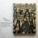 絵画 バリ絵画 祭事 バリダンサー バリニーズ プルメリア リゾート絵画 アジアン絵画 アジアンアート モダンアート アートフレーム壁掛け 壁飾り リゾート ア...