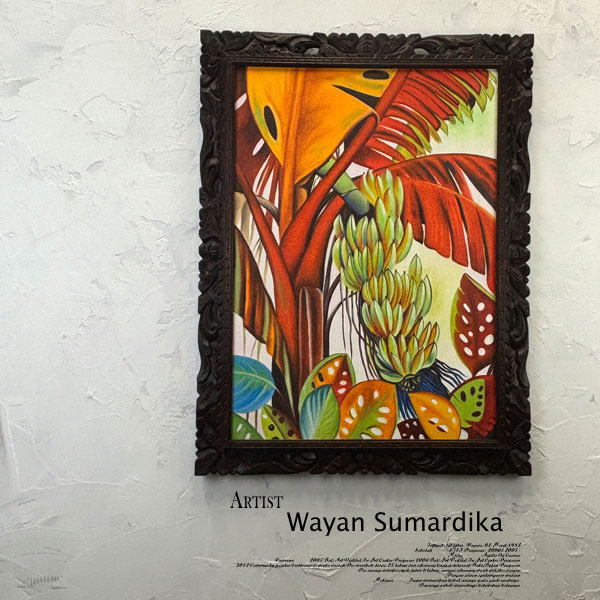 バリ絵画　ウブド　水彩画　フレーム付き 楽天市場】バリ 絵画 ウブドの通販