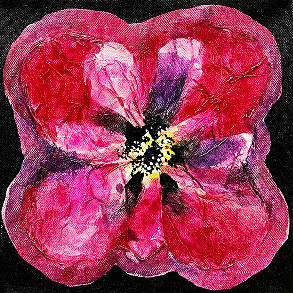 絵画 バリ絵画 和紙アート アート 2403 花 フラワー パンジー アクリル絵画 リゾート絵画 アジアン絵画 和紙 アジアンアート パネルアート モダンアート アートフレーム 壁掛け 壁飾り リゾート アジアン