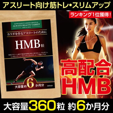 サプリメントガーデン HMB粒 大容量 約6ヶ月分/360粒 HMB HMBカルシウム 36000mg BCAA Lカルニチン アルギニン オルニチン グルタミン αリポ酸 コエンザイムQ10 ヒハツエキス エクササイズ 筋肉 筋力 筋トレ トレーニング サプリ サプリメント