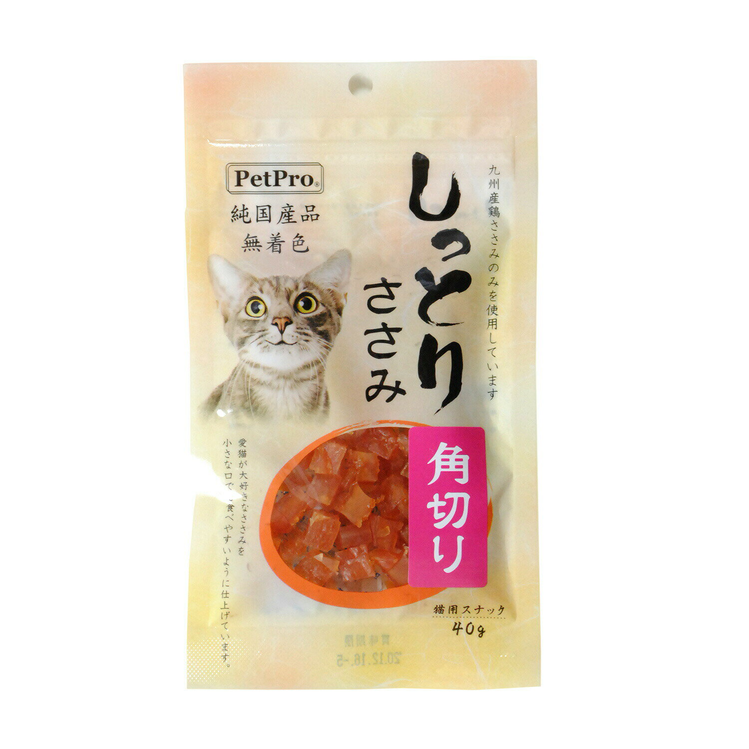 ペットプロジャパン 純国産 しっとり ささみ 角切り 40g　ペットフード　ネコ　猫用　おやつ　ねこ