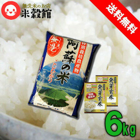 【令和5年産】無洗米 5kg お得なセット買い熊本阿蘇のコシヒカリ＋発芽玄米セット発芽玄米1kg＆無洗米5kg コシヒカリセット