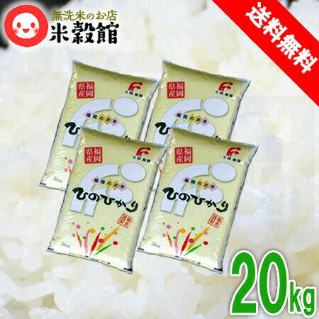 米20kg 送料無料 無洗米 福岡県産 ヒノヒカリ米 20kg 送料込み 九州産 ひのひかり 5kg×4個セット令和4年産