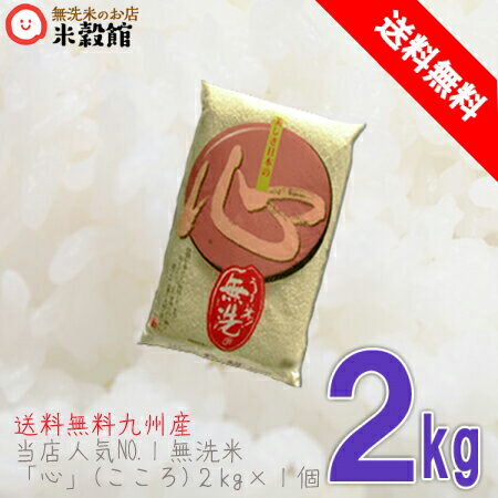 無洗米 2kg 九州産 米 無洗米 心（こころ）2kg×1個 2キロ令和2年産大分県...