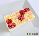 【ガトーオブーケ ロゼ ハーフ】フラワーケーキ 洋菓子 バターケーキ beillevaireバタークリーム ケーキ 花ケーキ お誕生日ケーキ バースデーケーキ 冷凍 高級 おいしい 美味しいお菓子 おしゃれ かわいい インスタ映え お取り寄せスイーツ ギフト