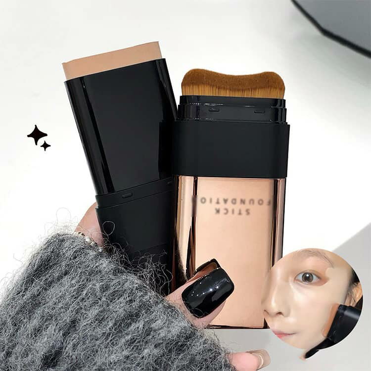 【2本セット】 2in1 スティックファンデーション 手が汚れない スティックファンデ...