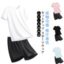 夏 ジャージ 上下 レディース 半袖 上下セット 薄手 セット 夏服 サマー 接触冷感 セットアップ スポーツウェア 吸汗速乾 半袖シャツ 短パン 通気性 ラン...