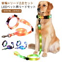 光る LED光るリード 犬 USB充電式 リード長さ120cm 首輪 ペット用 光る首輪 リードセット 光るリード サイズ調整可能 小型犬 夜間散歩 柔らかい 無臭 夜散歩ライト 軽量 安全対策 視認性 子犬 犬 中型犬 大型犬