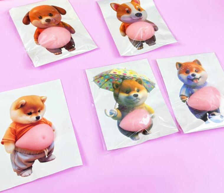 Rakuten - 12点セット おなかシール お腹シール おしりシール もちもち お腹ぷにぷにシール デブ 犬 ぷにぷにシール 3Dシール 柔らかいお腹 ぷくぷくシール もっちりシール かわいい マシュマロ もっちりスクイーズ ステッカー シール帳 デコレーション ストレス解消おもちゃ