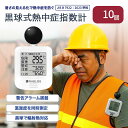 10個【屋外作業に最適!】高精度 WBGT 測定器 黒球式熱中症指数計 熱中症指数モニター 熱中症対策 WBGT計 黒球 温湿度計 時計表示 アラーム機能 屋内 屋外 建設工事 高温現場 法人 事業者 義務化対応 適格請求書発行 JIS準拠 熱中症予防 小型 58g 超軽量 持ち運び 熱中症計