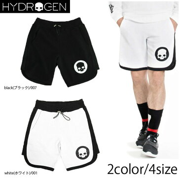 【HYDROGEN メンズ スウェット ショートパンツ 200630 ホワイト ブラック】【5-0028】2017春夏 コレクション ハイドロゲン ショーツ ハーフパンツ CYBER HOCKEY SHORTS ユニセックス