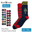 ポロ ラルフローレン ポロベア 靴下 メンズ 2足セット Poloベア ボーダー クルーソックス ソックス 2P POLO Ralph Lauren ラルフ ワンポイント ポニー 刺繍 ストライプ チェック ベア テディベア くま ブランド おしゃれ かわいい カジュアル スポーツ ギフト プレゼント