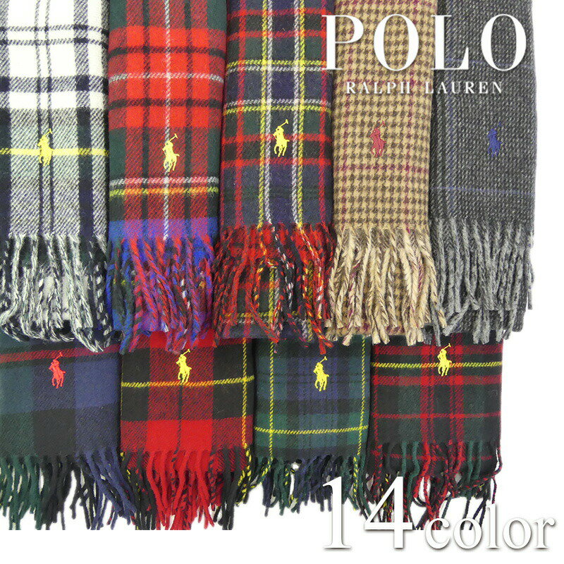 ポロ ラルフローレン リバーシブル チェック マフラー イタリア製 PC0440 PC0759 POLO RALPH LAUREN ポロラルフローレン ラルフ polo ウール ナイロン レッド グリーン タータンチェック ブランド 刺繍 メンズ レディース 男性 女性 男女兼用 プレゼント ギフト クリスマス