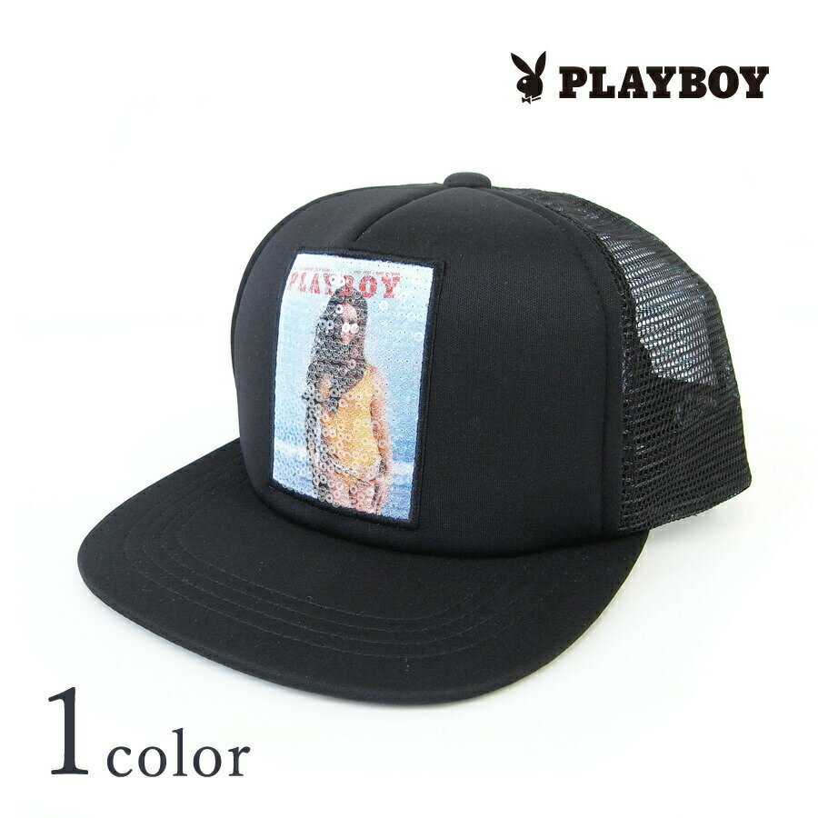 PLAYBOY プレイボーイ スパンコール メッシュ キャップ DS399【y-0095】 ブラック CAP 帽子 メンズ レディース ユニセックス カジュアル ロゴ フェス ストリート系 ラビットヘッド ウサギ うさぎ 兎