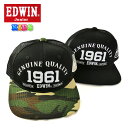 EDWIN エドウィン キッズ メッシュ キャップ キッズ サイドワッペンメッシュキャップ ED104【Y-0354】男の子 女の子 ボーイズ ガールズ ダンス ストリート カジュアル 子供 平つば 帽子 小学生 通学 人気