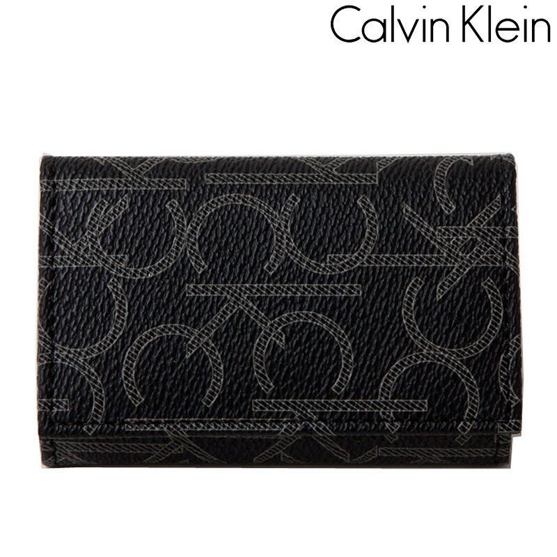 【カルバンクライン　6連キーケース　モノグラム　ブラック　79464】【ip-0349】Calvin Klein　CK　男女兼用　メンズ　レディース　ユニセックス　男性　女性　プレゼント ギフト　クリスマス