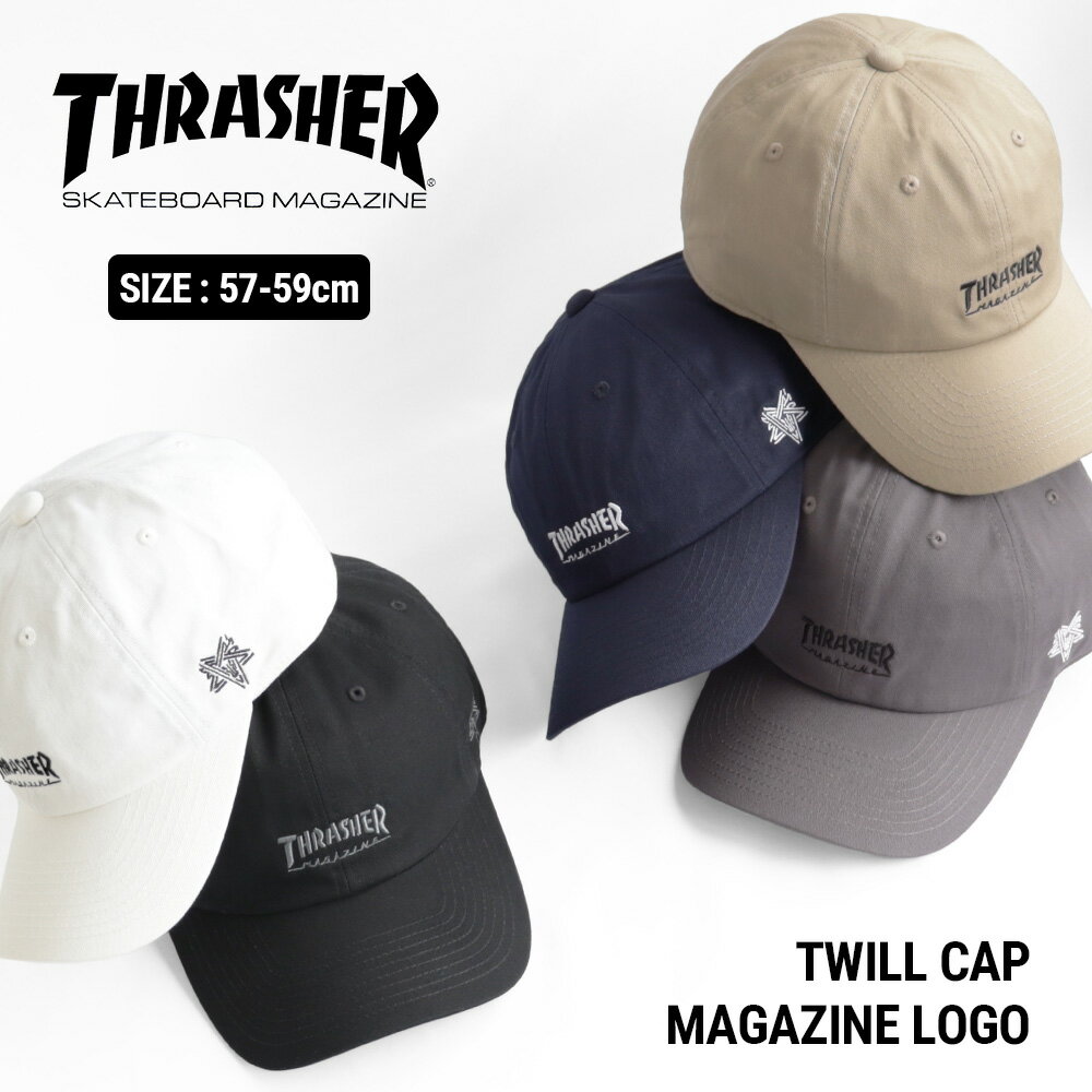 樂天商城 - THRASHER スラッシャー マガジンロゴ ツイルキャップ DW1546 帽子 ストリート ブランド おしゃれ シンプル 定番 ギフト プレゼント