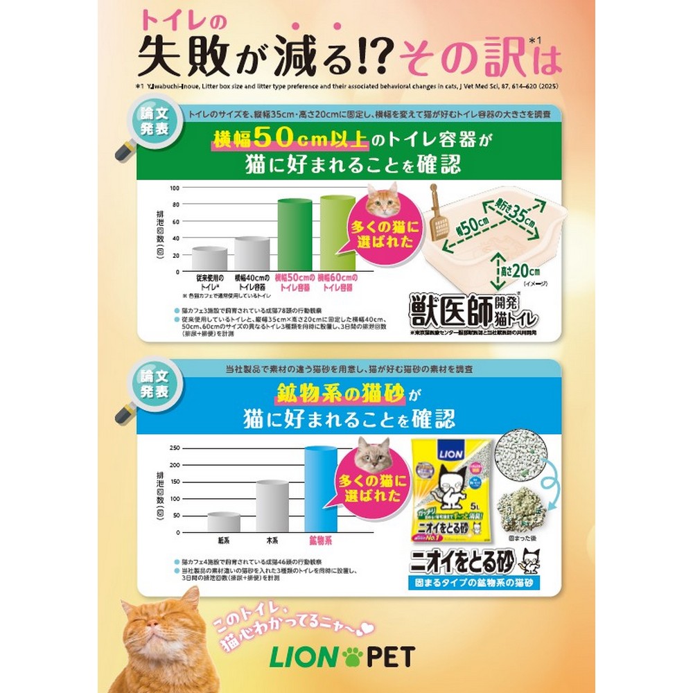 LION ライオンペット ニオイをとる砂 5L×4個 | ニオイをとる砂 猫砂 ベントナイト 消臭 抗菌 猫トイレ ネコ砂 まとめ買い 大容量 ペット用品 ねこ砂