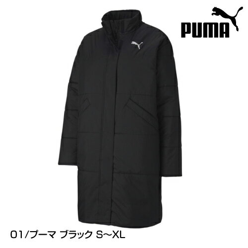 レディース スポー ウェア ダウンジャケット プーマ PUMA ロング パデッドコートブラック W21 585092 S〜XL