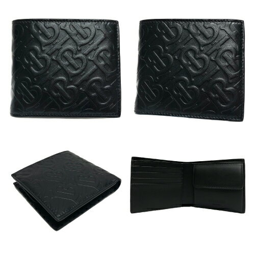 ブランドメンズ二つ折り財布BURBERRYバーバリーCCBILLCOINTBモノグラム8017655A1189BLACK_4582357848703_21