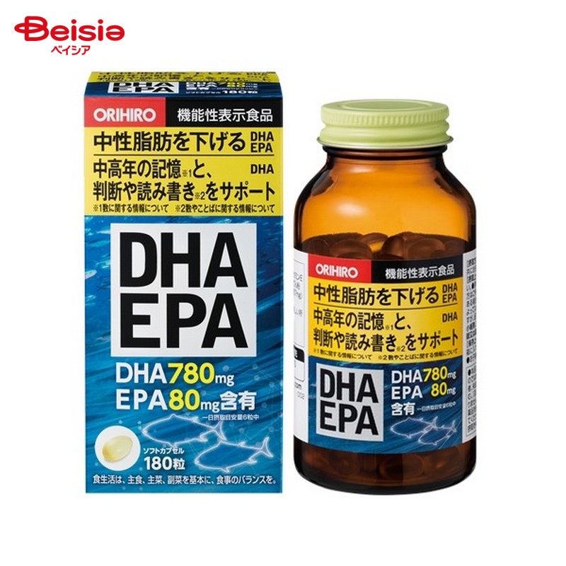 オリヒロ DHA ・EPA 180粒 30日分 | ORIHIRO dha epa サプリメント 中性脂肪 認知機能 機能性表示食品 サプリ サプリメント 記憶 認知 中高年の認知機能