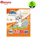 猫砂 ユニ チャーム デオサンド紙砂5L×6個 （送料無料）紙 ペット ネコ砂 ねこ砂 固まる 抗菌 消臭 トイレ砂 強力消臭 消臭効果 まとめ買い 室内飼育 猫 ニオイ ネコ ペットグッズ ぎゅっと固まる 小粒タイプ デオサンド