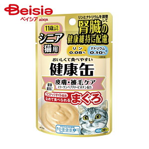 キャットフード アイシア シニア猫用 健康缶 パウチ 皮膚・被毛ケア 40g×48 1個当たり85円 ウェットフード 腎臓ケア ペット