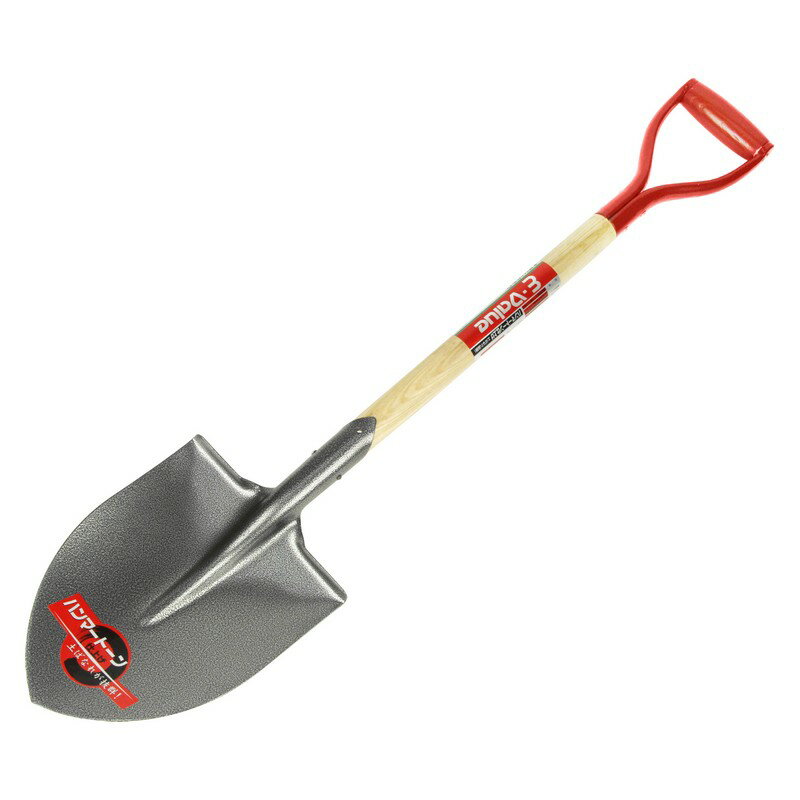 E−Value 木柄ショベル 丸 刃研無 EWS−5 園芸道具 ショベル 木柄