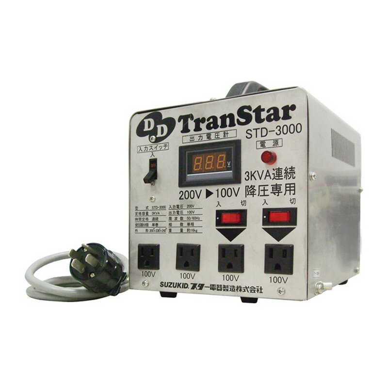 スズキット DDトランスター STD−3000 電動工具 電工ドラム コード 変圧器（トランス）